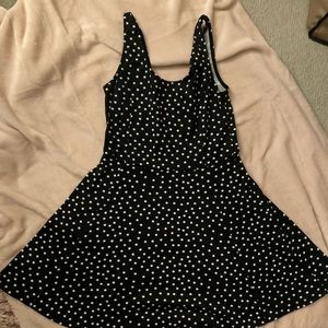 black and white polka dot dress